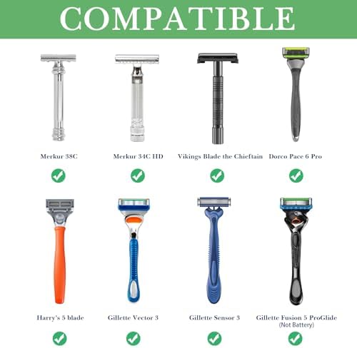 Linkidea 2 Pack Safety Razor Stand, Opening Dia 0.7" (18.5mm) Men Shaving Stand for Bathroom Countertop Compatible with Gillette SkinGuard (Dark Grey)