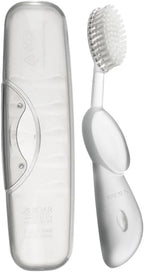 RADIUS Toothbrush, Original Big Brush & Case, Right Handed, Clear Brush with Clear Case, BPA Free ADA Accepted