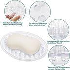 2 Pieces Plastic Soap Dish Clear Bar Holder Tray Self Draining Soap Saver with Holes Soap Container for Bathroom Counter, Kitchen