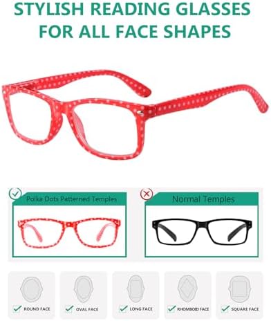 Eyekepper 4 Pack Reading Glasses Polka Dots Design Readers for Women Reading