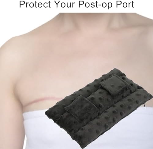 Port Pillow Open Heart Surgery Recovery Pillows After Heart Transplant Gift Chemo Port Must Haves Pacemaker Protector Bypass Post Surgery Cushion Minky Dot Black