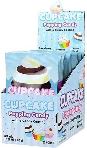 Koko's Cupcake Popping Candy with Candy Coating, 0.53 Ounces - 20 Count Display Box