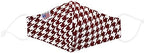 TrendsBlue Made in USA Adult Kid 3 Layers Cotton Reusable Washable Face Mask Cover (Women's, Burgundy Houndstooth)