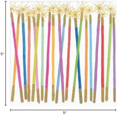 Caspari Party Candles Boxed Paper Cocktail Napkins - 40 Per Box
