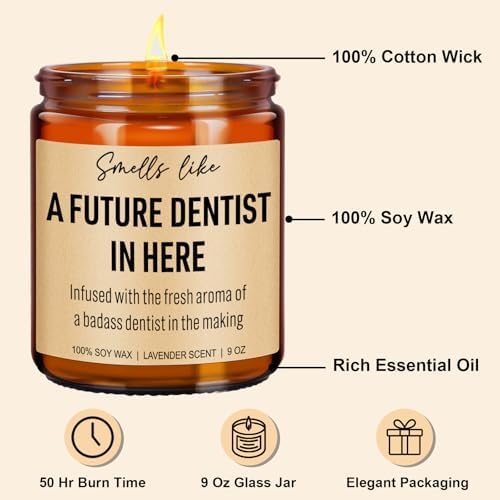 Younift Funny Future Dentist Candle, Dental Hygienist Graduation Gifts, Dental Hygiene, Dental Office Decor, Dentist Gifts for Women, Men, Coworkers, School Students, Dentists Appreciation Presents