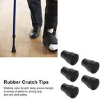 BestAlice 5Pcs Cane Tips, 7/8 Inch Crutch Tips Rubber Replacement Foot Pad, 22mm Cane Tips Heavy Duty, Rubber Thicken Walking Cane Crutch Replacement Tips, Black