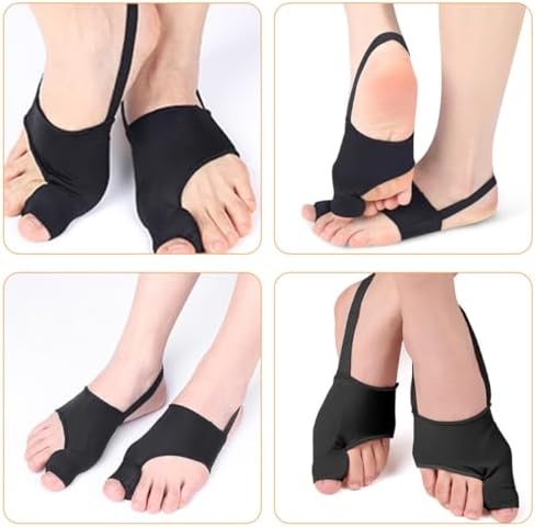 2pcs Thumb Straightener and Hallux Valgus Corrector for Adults, Black S, Bunion Splint for Foot Relief and Valgus, Suitable for Women