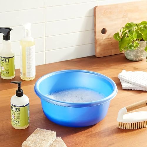 YBM HOME Round Plastic Wash Basin (Black, 11.25")