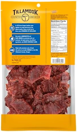Tillamook Country Smoker Real Hardwood Smoked Beef Jerky, Sea Salt & Cracked Pepper, 10 Ounce