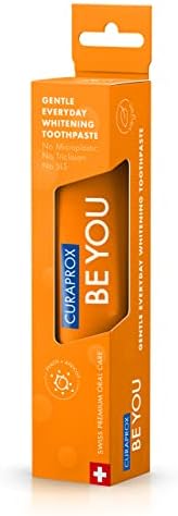 Curaprox Whitening Toothpaste – for Fresh Breath & Gum Care | Enzymatic Formula, Peach & Apricot Flavour, Orange, 60ml | Vegan, SLS-Free, Fluoride 950ppm | Swiss Made