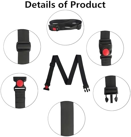 Wheelchair Safety Strap Seat Belt，80’’ Adjustable High Chair Safety Harness，Chair Strap for Elderly/Adults/Children，Patients Cares Safety Strap (Black)