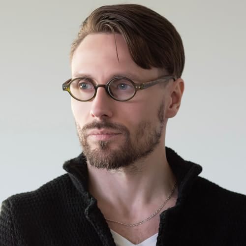 2SeeLife Small Round TR-90 Reading Glasses for Men & Women - Narrow-Medium Fit, Sturdy Frame, Spring Hinges, Retro Readers, Green, +2.00