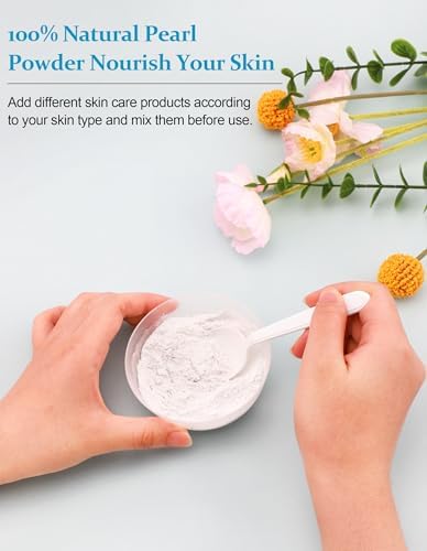 Freshwater Pearl Powder Organic, 100g100% Natural Pearl Powder,DIY Skincare —DIY Antioxidant, Deep Cleansing, Pore-Shrinking, Anti-Aging Mask