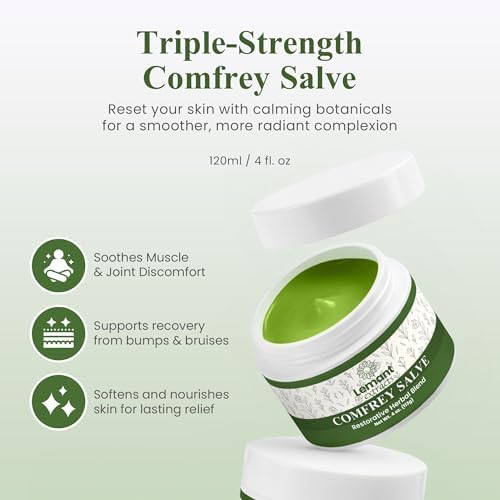 Organic Comfrey Salve for Bone Healing (4 oz) | Natural, Herbal Comfrey Cream for Soothing Comfort and Recovery - Infused with Concentrated Comfrey Oil