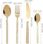 Greensen Stainless Steel Cutlery Set, for 6, 18 Piece Flatware Set Includes Dinner Knife Fork Spoon Dessert Spoon, Dishwasher Safe with Polished Finish, for Home Restaurant Wedding Party (Stone