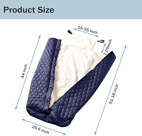 Wheelchair Warm Blanket, Lightweight Wheelchair Blanket with Zipper, Lower Body Warm for Elderly, Mobility Impaired Blue