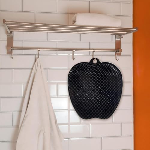 AXLOFO® Shower Foot Scrubber Mat with Non-Slip Suction Cups, Foot Spa Brush for Cleaning & Exfoliating Your Feet No Bend, Foot Massages Mat for Relax Your Feet (black)
