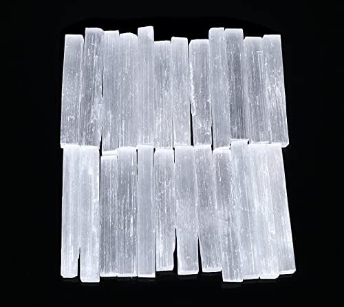 XIANNVXI 4 Inches Selenite Sticks 12PC Large Selenite Crystal Wands White Raw Rough Crystals Bulk for Healing Reiki Metaphysical Energy Drawing Protection Wiccan Altar Supplies Meditation