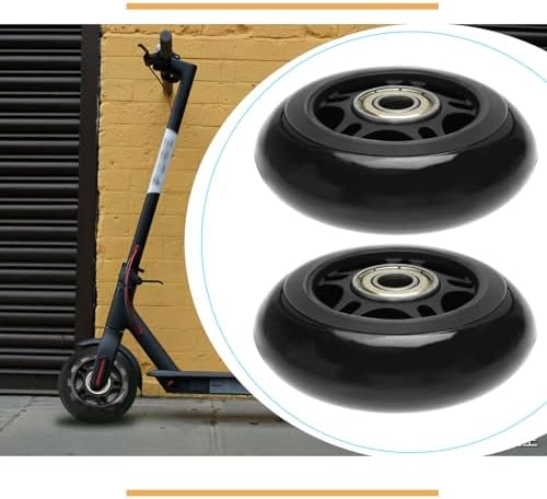 Pack of 4pcs PU Wheels with 608ZZ Bearings Front Anti-Tip Wheel Assembly for Scooters Power Chairs Skateboards Drift Cars 72x24mm
