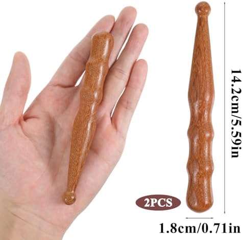 2Pcs Acupoint Massage Pen,Shimmeroo Wooden Massage Tools Acupressure Pen Traditional Pressure Point Tool for Relaxing Body Hand Foot