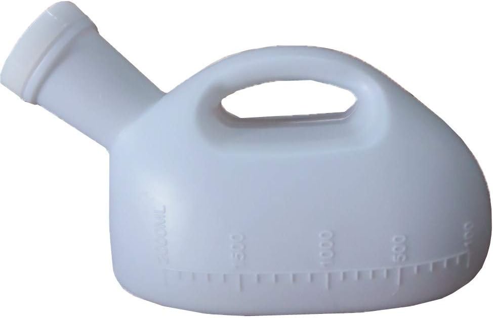 2000ML Male Urinal,YUMSUM Portable Mens Potty Pee Bottle Collector Travel Toilet (White)