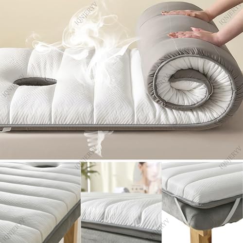 High Density Foam Massage Table Topper with Face Hole - Non-Slip Lash Bed Mattress Pad, Thick Spa Cushion with Elastic Bands for Estheticians(White,71x24x2in)