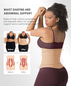 FeelinGirl Waist Trainer Belt for Women Waist Cincher Waist Trimmer Corset Adjustable Hook Loop Tummy Control Slimming