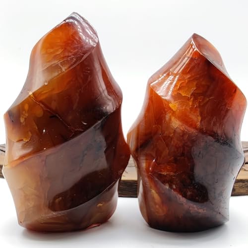 Natural Carnelian Flame Tower Carving Crystal Red Agate Reiki Mineral Office Home Decor Gift Healing (1 inch（About 50g）)