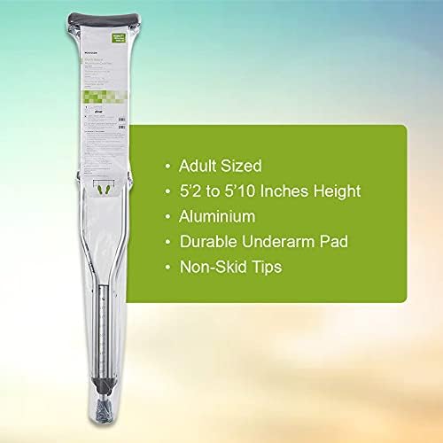 McKesson Adult Aluminum Adjustable Underarm Crutches, 1 Pair