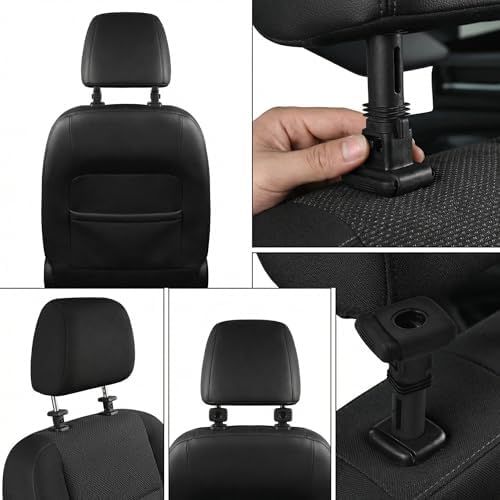 5Pcs Adjustable Locking Car Seat Headrest Guide Inserts Durable Plastic Headrests Post Guide Tubes for Front Seat Maintenance and Comfortable Support