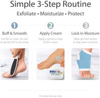 PediFix Dry Heel Care Kit – 1 Pair Reusable Visco-Gel Heel Sleeves, 4 oz Cosmetic Foot Cream, Dual-Sided Manual Foot File