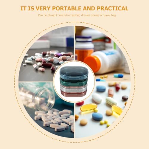 Portable Pill Organizer 4pcs Set Large Capacity Food-Grade Sealed Multi-Grid Storage Case for Travel Medicine and Vitamin Dispensing