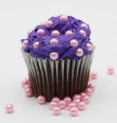 Light Pearl Pink Edible Candy Beads 8 Ounce SIZE: 7MM For Decorating Wedding Cakes-Gemstone Candy For Parties-100% Edible