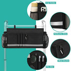 Walker Basket, Folding Walker Bag with Cup Holder, Walker Accessories for Seniors, Black