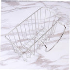 IMIKEYA Stainless Steel Sink Organizer Rack Hanging Kitchen Storage Basket for Sponge Brush and Gadgets Space Saving Drain Rack with Fast Water Drainage for Clean and Tidy Kitchen
