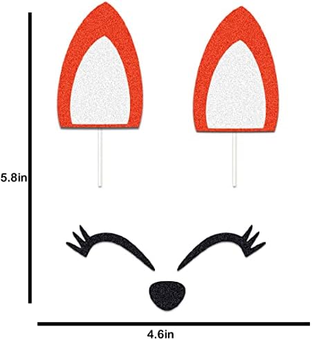 Fox Cake Topper Fox Ears Set Cake Decorations for Fox Themed Birthday Party