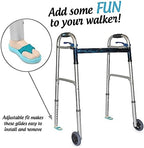 New Beach Sandal Walker Ski Glides for 1" Walker Tubes - 1 Pair (Turquoise)