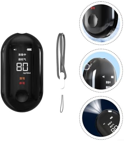 Portable Digital Breath Alcohol Tester with LCD Screen, Intelligent Buzzer Alerts, Non-Contact Detection, Type-C Rechargeable ABS Body