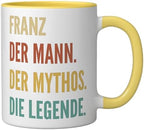 Funny German First Name Design - Franz Ceramic Mug, Yellow/White