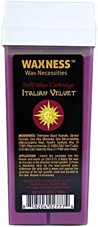 Waxness Italian Velvet Soft Wax Cartridge – Pack of 4 × 3.38 oz (100 g) – Premium Synthetic Strip Wax Roll-On for Face & Body, Professional Use – Made in Italy