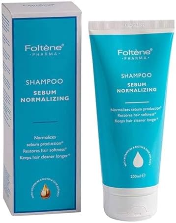 Foltene Sebum Clarifying Shampoo for Oily Hair - Normalizing Oily Scalp Shampoo with Vitamin B6, Biotin, Sage - Removes Excess Oil, Refreshes Scalp, Cleans Hair - 6.8 Fl oz