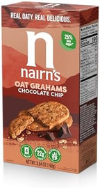 Nairn's Gluten-Free Chocolate Chip Oat Grahams - Healthy, Tasty and Safe for Celiacs. Perfect On-the Go Snack. High Fiber, No Artificial Colors, Flavors, or Preservatives, 5.64oz, Pack of 3