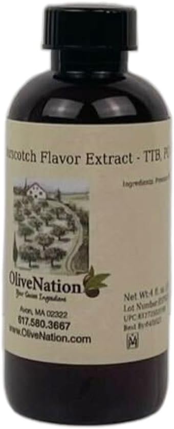 OliveNation Premium Butterscotch Flavoring, TTB-Approved Flavor for Brewing, Baking, Sauces, PG Free, Non-GMO, Gluten Free, Kosher, Vegan- 4 oz