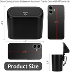 Accmor Car Trash Can with Lid, Mini Auto Dustbin Garbage Organizer with 30 Pcs Plastic Trash Bag, Automotive Garbage Container Bin for Vehicle, Home, Office