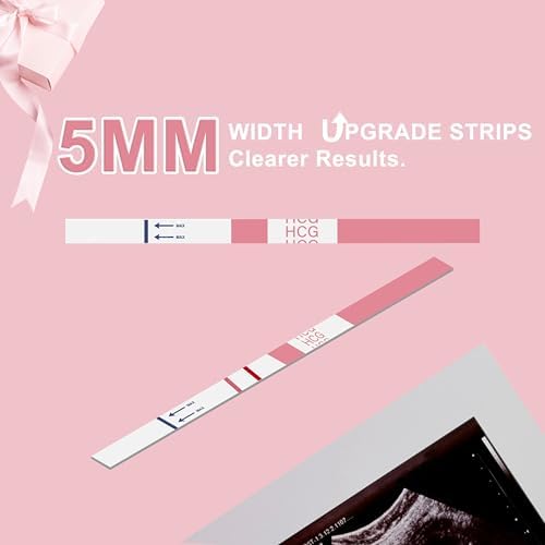 Pregnancy Test Strips with Urine Cups, hCG Detection Home Pregnancy Tests, Sensitive & Over 99% Accurate, 20 Count Individually Wrapped, Rapid hCG Test Strips, 5mm Wider 25mIU/mL