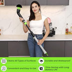 EasyScrub Cordless Electric Spin Scrubber - Powerful 350 RPM Cleaning with 4 Replaceable Heads, Adjustable Extension Handle, IPX7 Waterproof, Ideal for Shower, Tiles, Tubs, and Grout