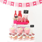 24 PCS Happy Valentine's Day Cupcake Toppers Glitter Sweet Love Be Mine Valentines Cupcake Picks Valentine's Day Theme Birthday Party Cake Decorations Supplies Red