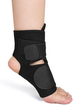uxcell Black One Size Ankle Foot Support with Hook Loop Closure Wrap Protector