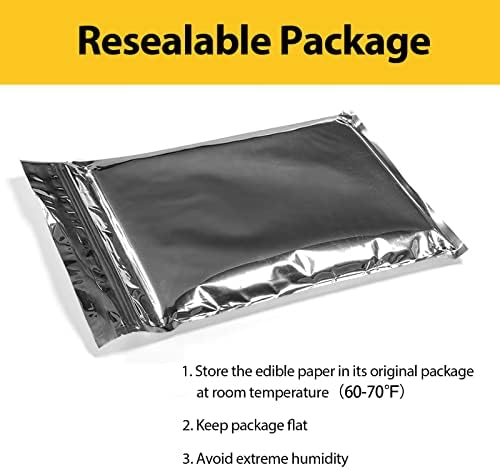 CRANBOLY 25 pcs Edible Paper 11.7" x 8.3" A4 Frosting Sheets Icing Sheets for Cakes Printable Sugar Sheets Edible Paper Cake Edible Sheets in Resealable Packaging for Cake Toppers