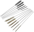 QWORK Brass Wire Brush Stainless Steel Wire Brush Set, 12 Pieces 12" Cleaning Brushes for Metal, Bottles, Test Tubes & Rust Removal